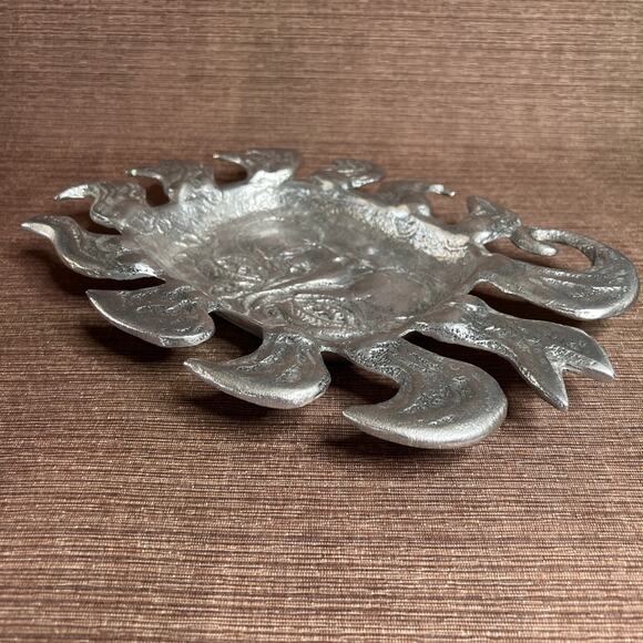 Vintage Don Drumm Aluminum Sun Face Platter, Signed Cast Metal Wall Art, 1977 - Picture 6 of 7